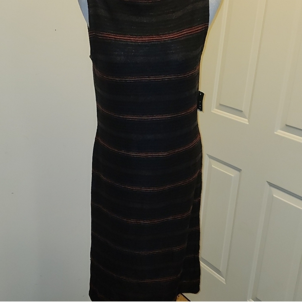 LAUREN RALPH LAUREN Linen Sleeveless Midi Dress Large Strech Career NWT Sheath